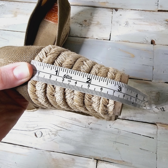 Tory Burch | Filipa Canvas Jute Espadrille Open Toe Wedge Olive Khaki - Picture 12 of 13